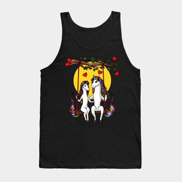 Cute Unicorn Couple Tank Top by underheaven